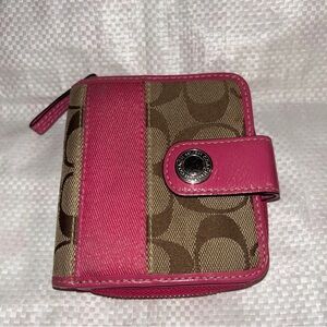 Coach Pink and Brown Wallet vintage